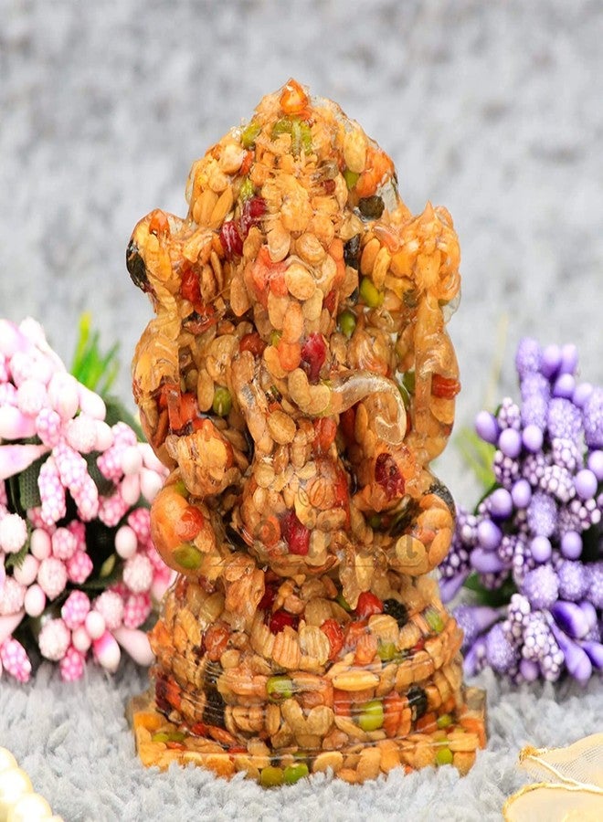 Suvasane Navadhanya Ganesh Idol for Pooja and Home - for Success, Positive Vibes, Wealth & Good Luck (9x5x2.5 cm, 9 Grains) - Gift Item for Diwali | - Image 5
